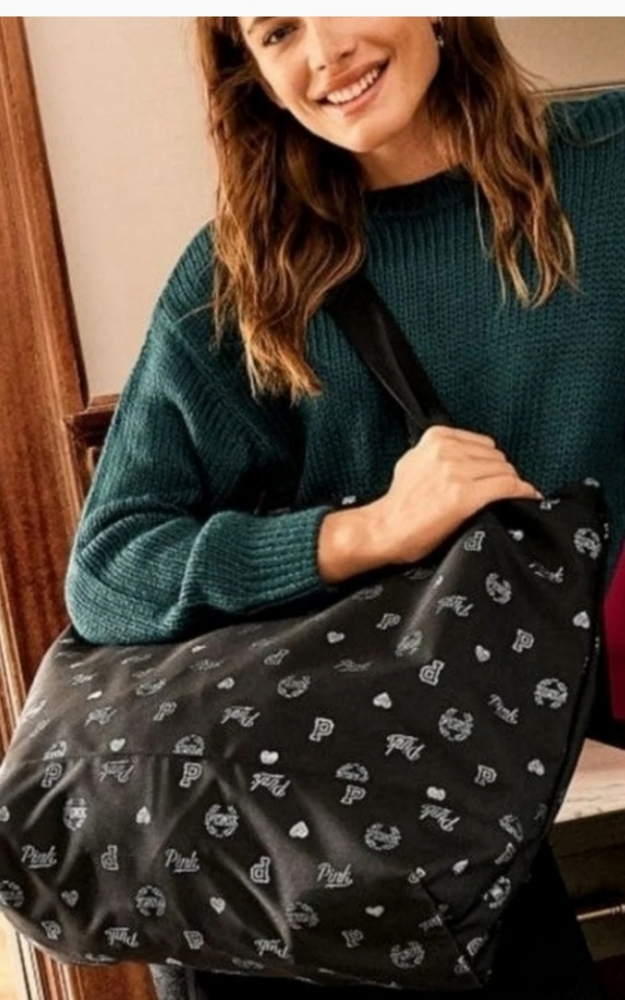 Victoria secret pink tote bag with logo design